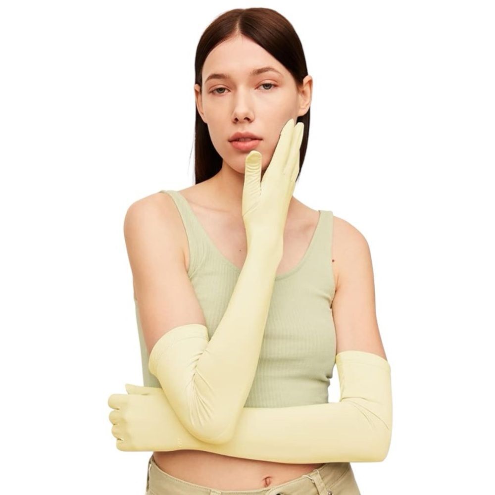 Gloves Women Formal Yellow XL UV Protect Touchscreen UPF 50 Driving Cooling E1